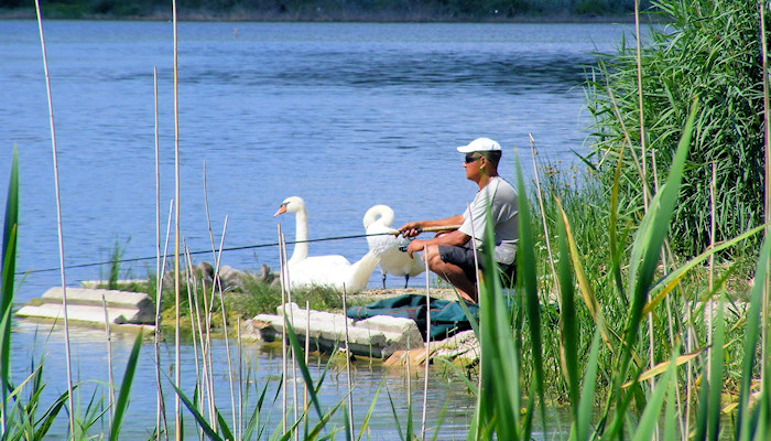 Fishing on Lake Balaton, Hungary